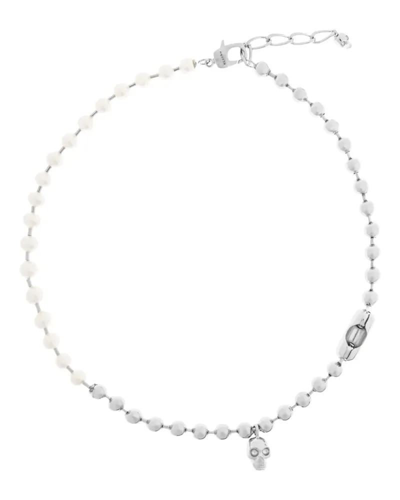 Alexander McQueen skull pearl necklace - Silber Silber