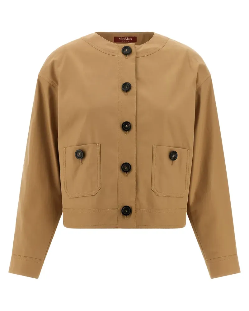Max Mara Biavo button-up bomber jacket - Nude Nude