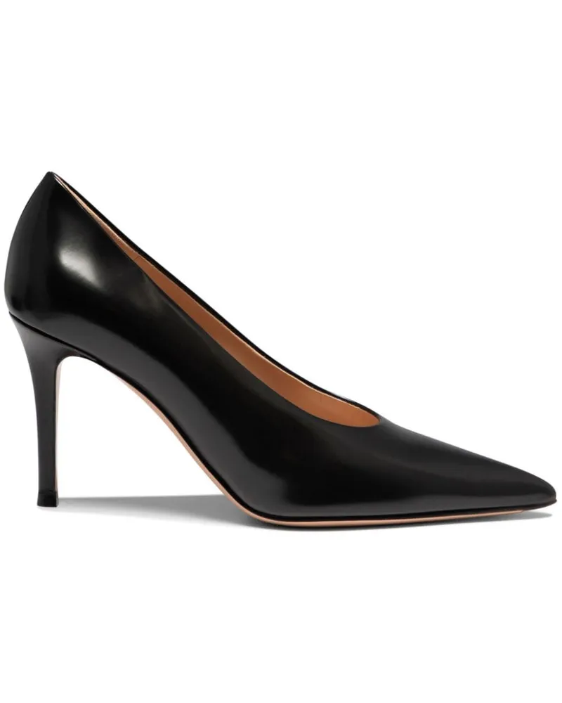 Gianvito Rossi Pumps mit spitzer Kappe 85mm - Schwarz Schwarz