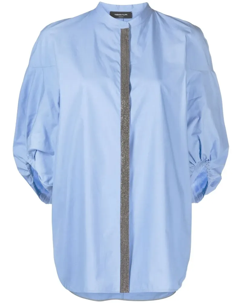 Fabiana Filippi Oberteil mit Kettenkragen - Blau Blau