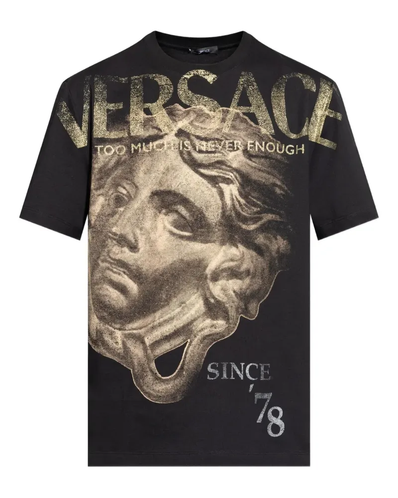 Versace T-Shirt mit Medusa-Print - Schwarz Schwarz