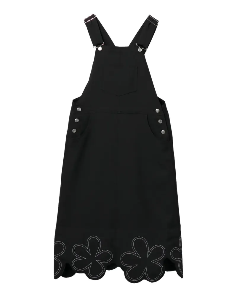 Comme des Garçons floral-embroidered midi dress - Schwarz Schwarz