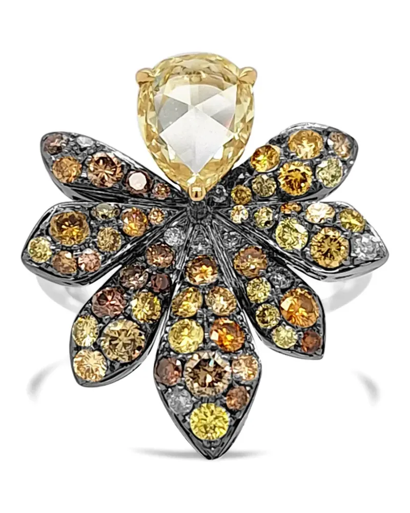 HYT Jewelry diamond floral ring - Silber Silber