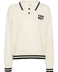 STUDIO TOMBOY Gestricktes Poloshirt mit Logo-Intarsie Nude