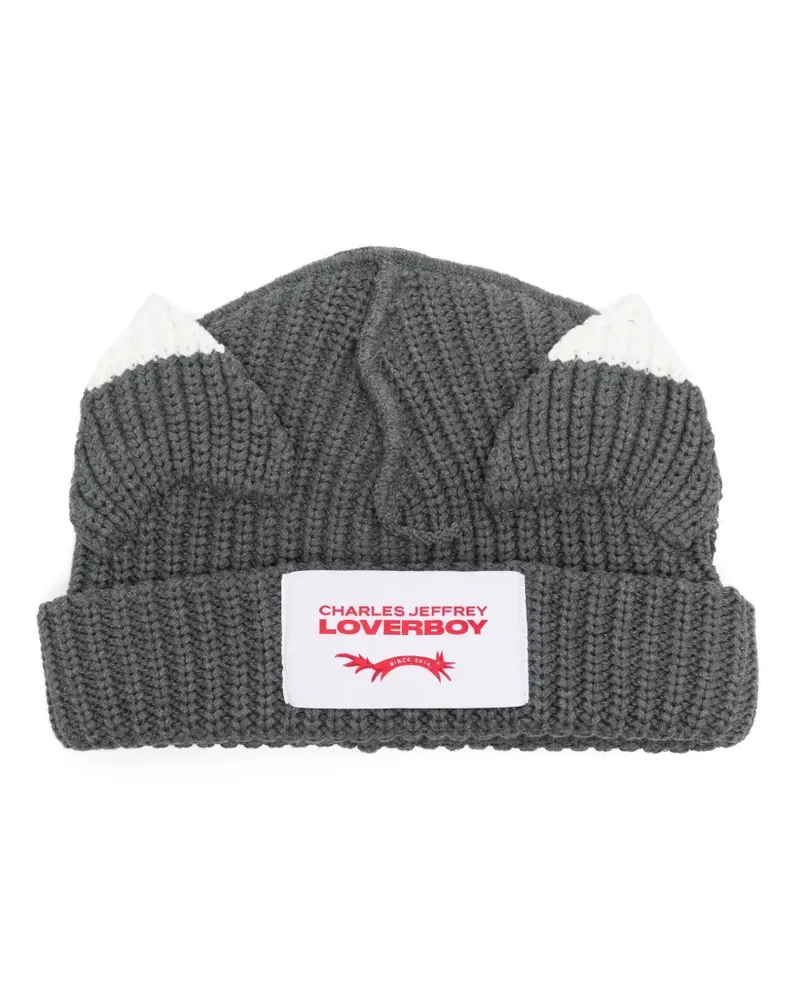Charles Jeffrey Loverboy Beanie mit Ohrendetail - Grau Grau
