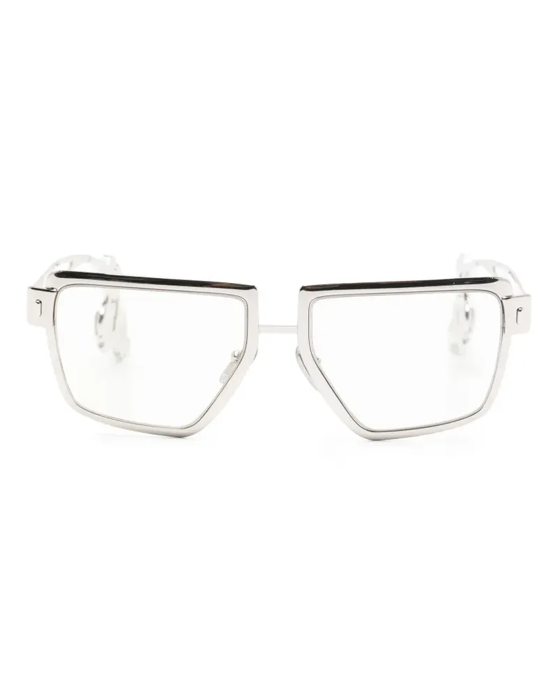 Prada Geometrische Brille mit Kristallen - Silber Silber