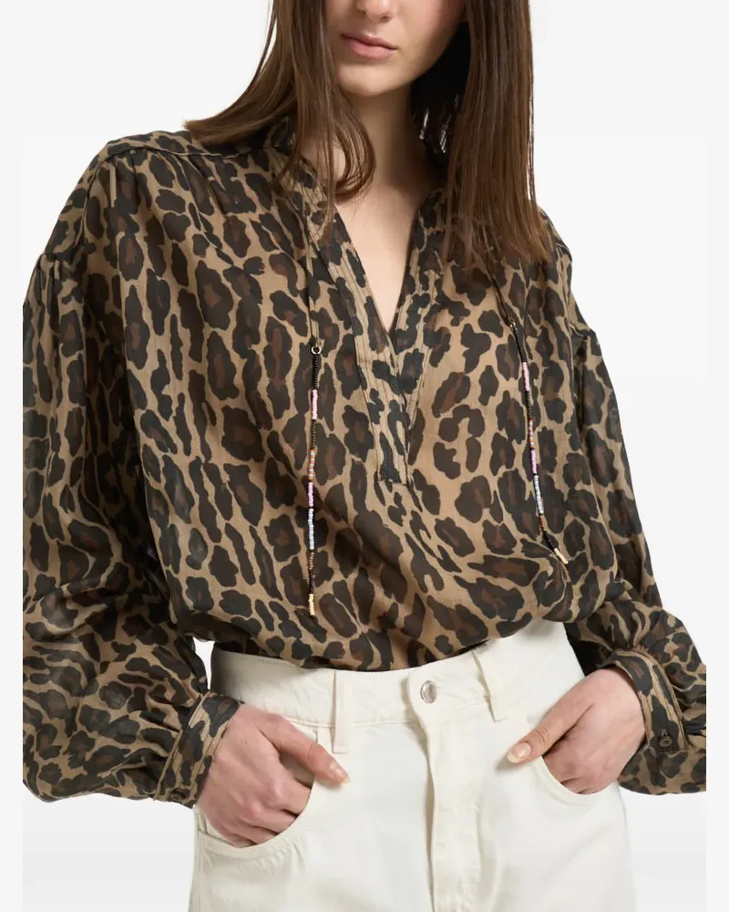 Bazar Deluxe V-neck leopard-print blouse - Braun Braun
