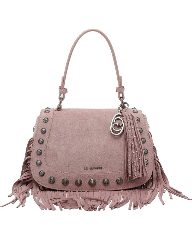 LA CARRIE Aztec fringe suede shoulder bag - Rosa Rosa