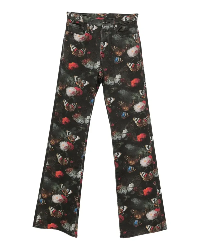 R13 Jane butterfly-print jeans - Schwarz Schwarz