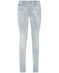 Philipp Plein Kristallverzierte Jeans Blau