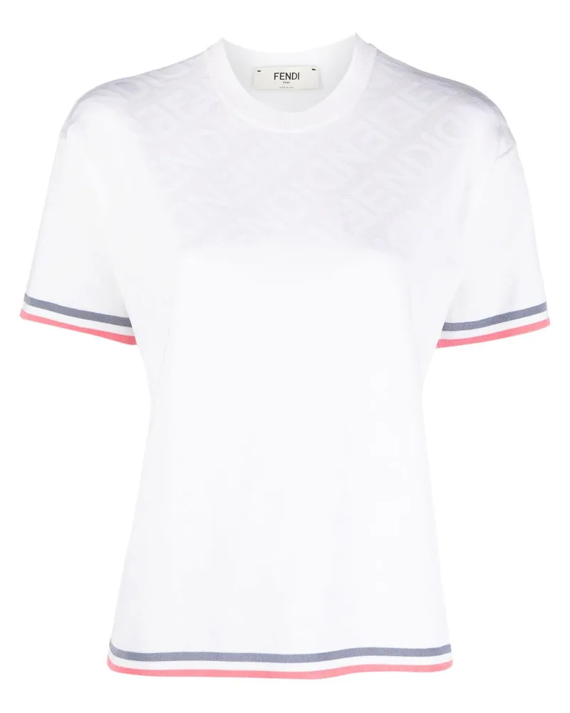 Fendi T-Shirt mit Print - Weiß Weiß