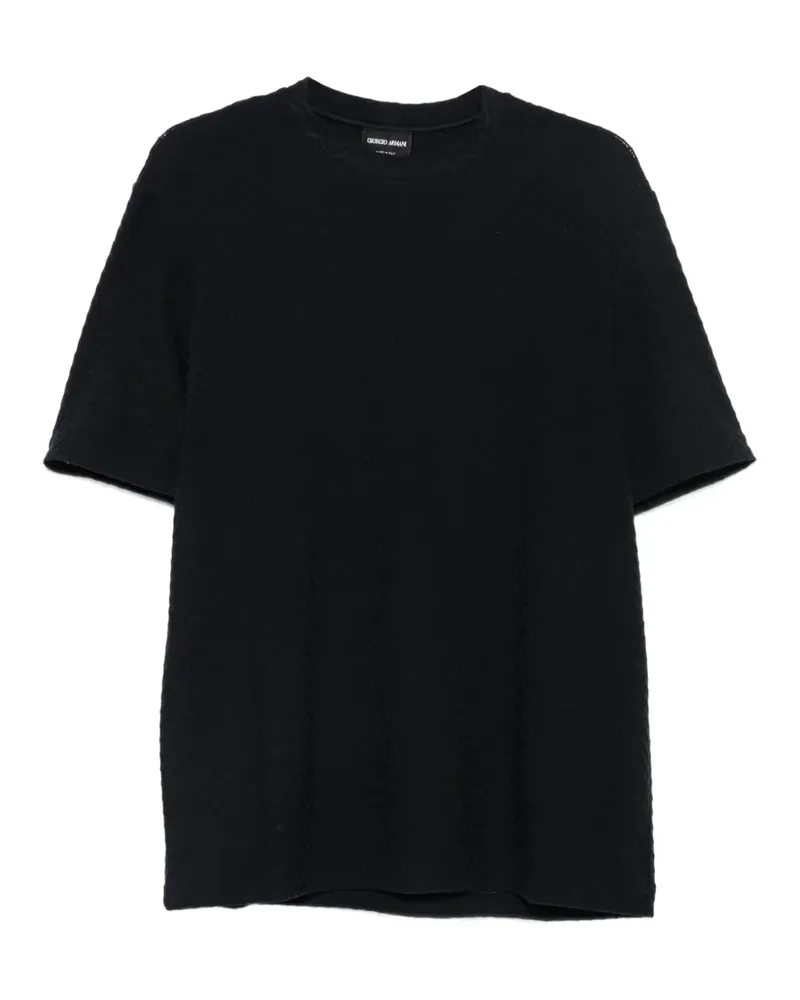 Giorgio Armani Gestricktes T-Shirt mit Zickzackmuster - Blau Blau
