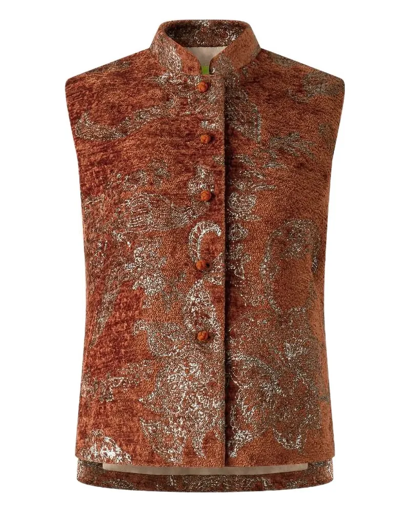 Shanghai Tang Weste aus floralem Jacquard - Braun Braun