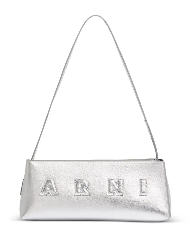 Marni Schultertasche mit Prägung - Silber Silber