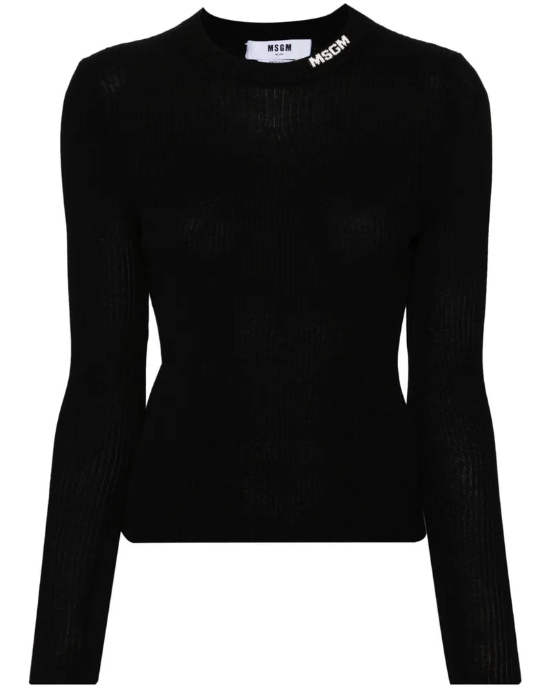 MSGM Gestricktes Top - Schwarz Schwarz