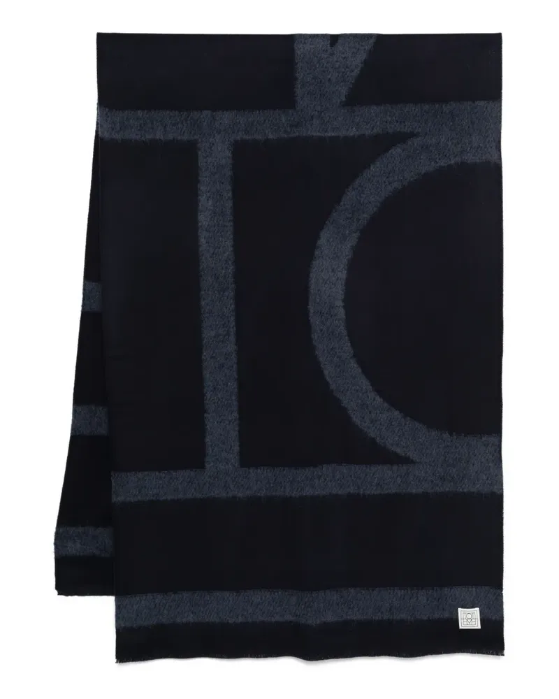 Totême Schal mit Monogramm-Print - Blau Blau