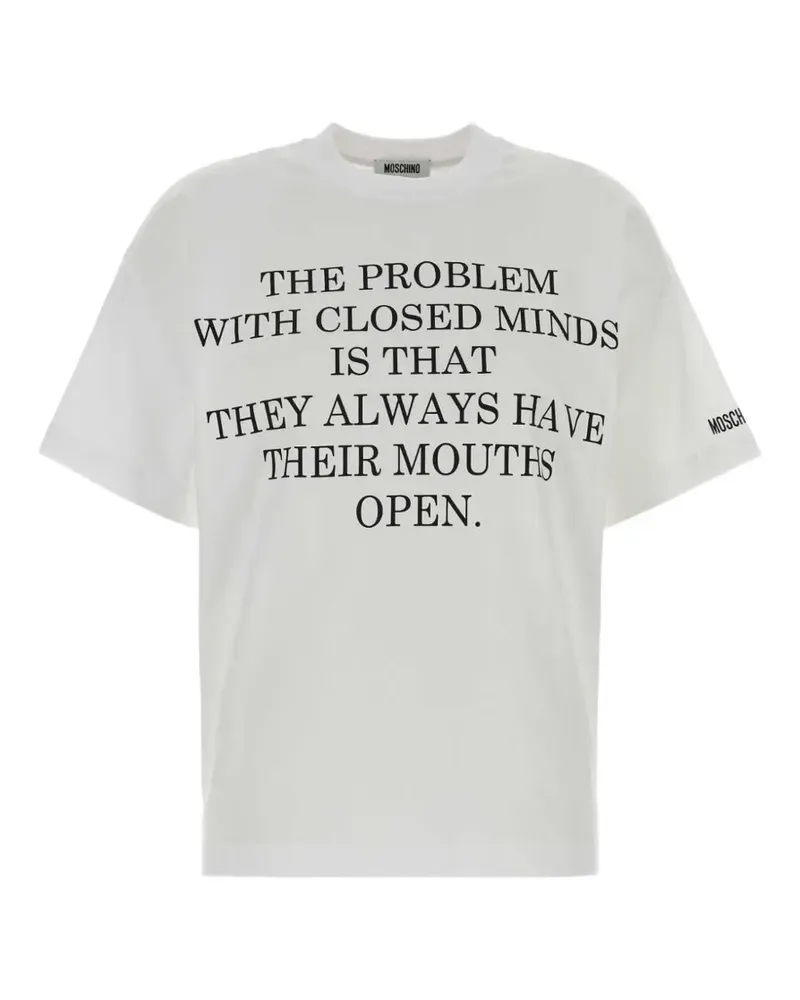 Moschino slogan-print T-shirt - Weiß Weiß