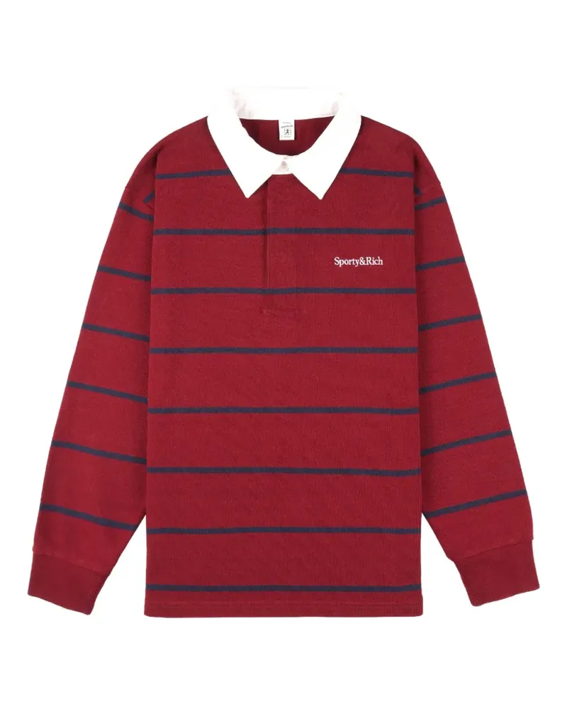 SPORTY & RICH Gestreiftes Poloshirt - Rot Rot