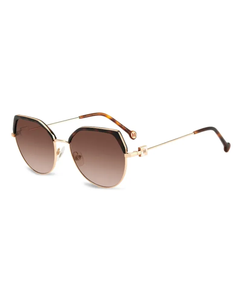 Carolina Herrera New York Sonnenbrille mit geometrischem Gestell - Gold Gold