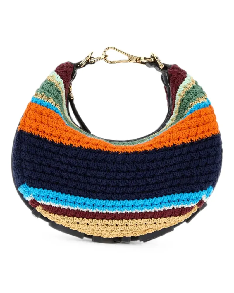 Fendi mini graphy crochet cross body bag - Blau Blau