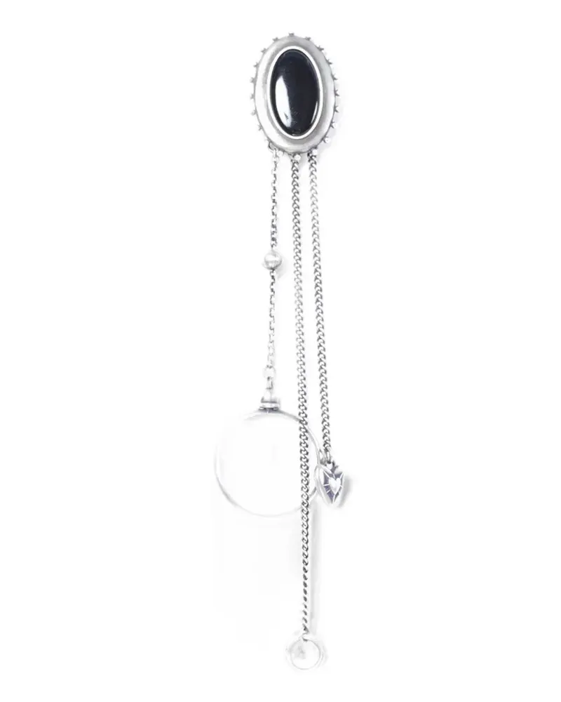 Ann Demeulemeester chain-link heart-motif brooch - Silber Silber