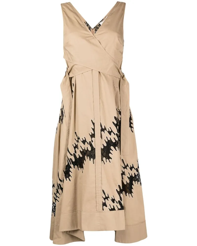 3.1 phillip lim Wickelkleid mit grafischem Print Braun