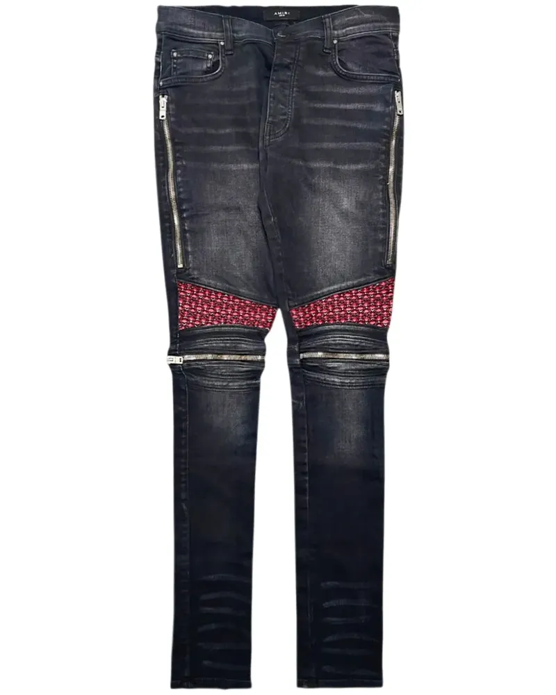Amiri Halbhohe Straight-Leg-Jeans - Schwarz Schwarz
