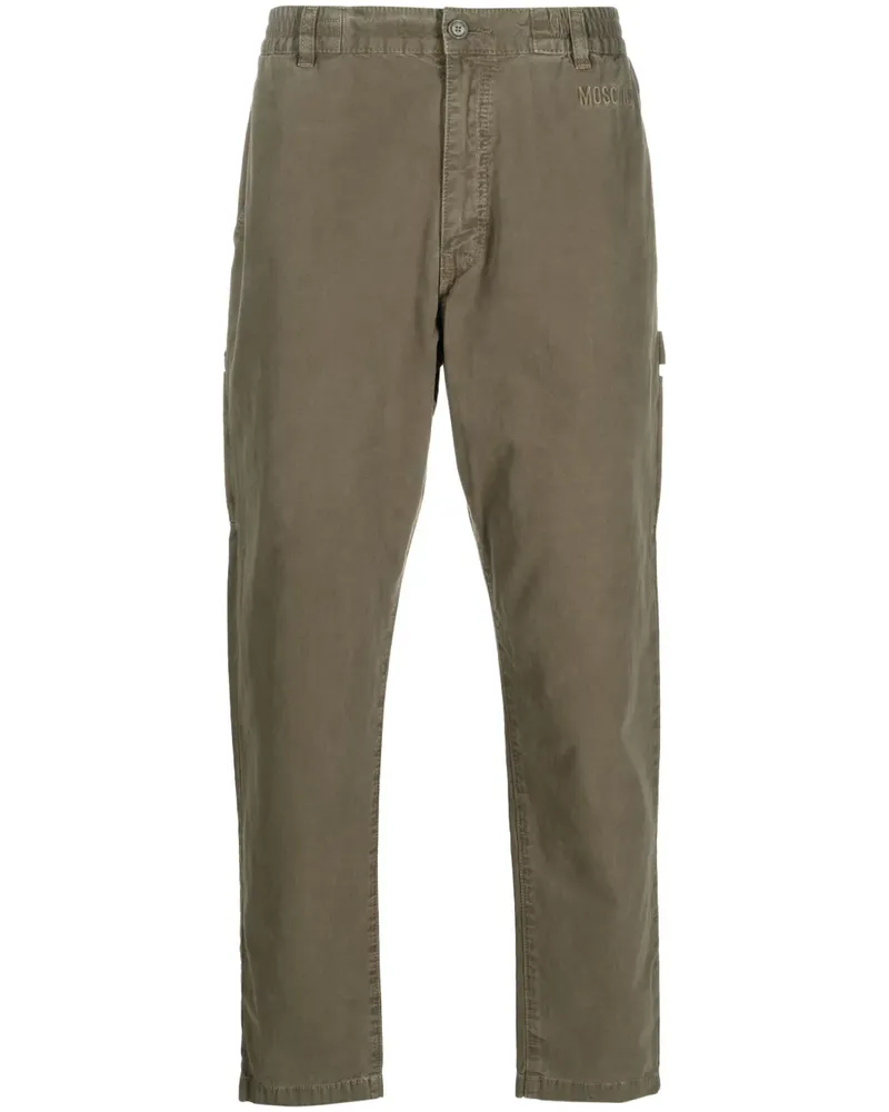 Moschino Straight-Leg-Hose mit Logo - Grün Grün
