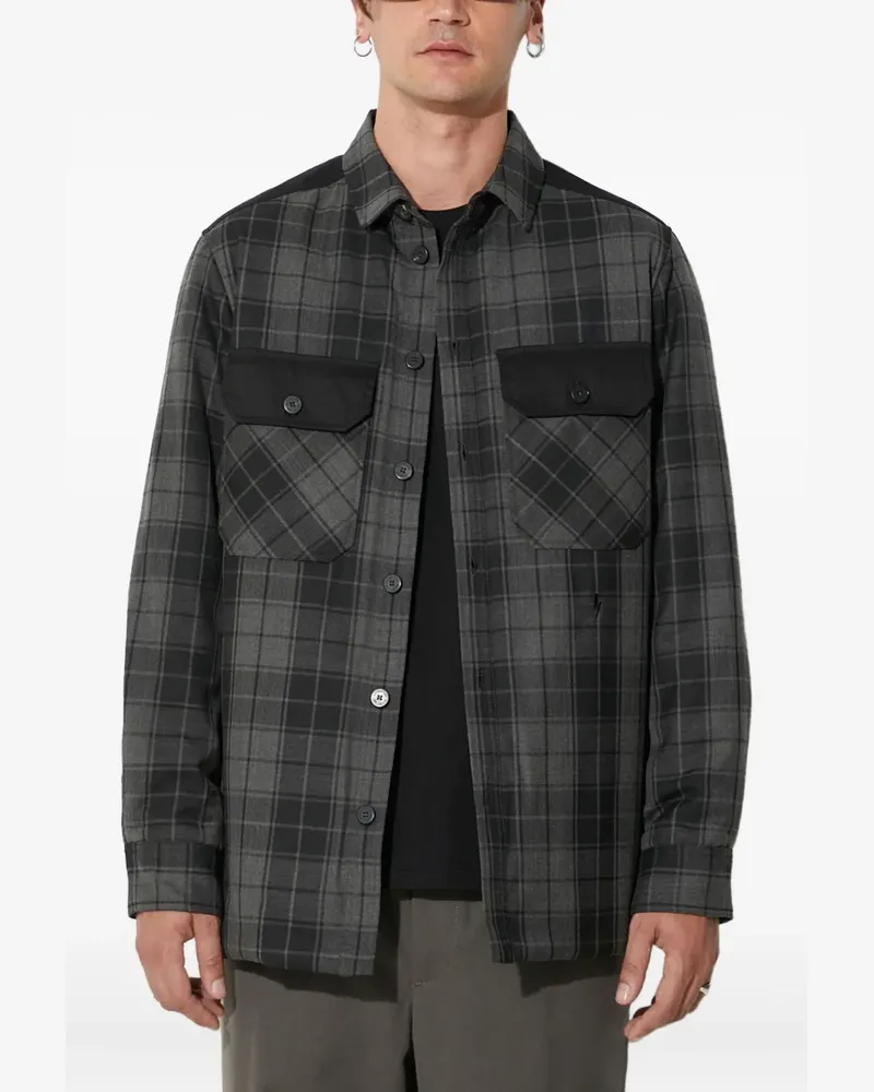 Neil Barrett check-pattern shirt jacket - Grau Grau