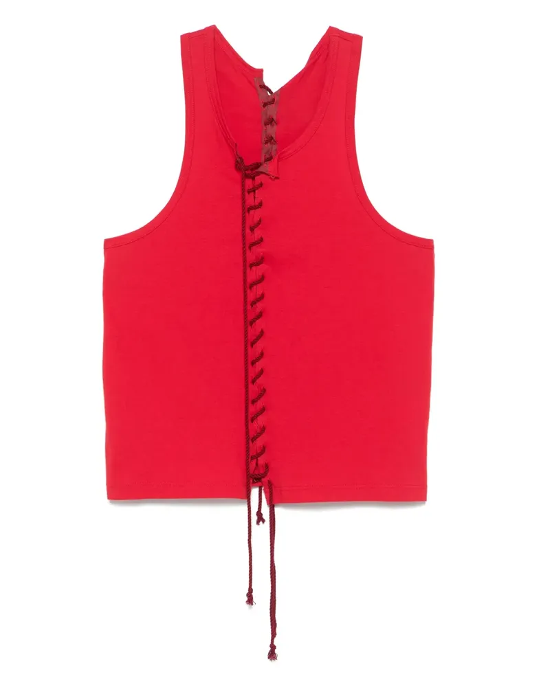 Yohji Yamamoto Tanktop mit Schnürung - Rot Rot