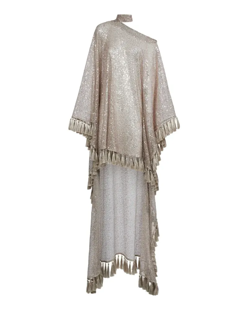 Taller Marmo Trebbia Disco Kaftankleid mit Fransen - Nude Nude