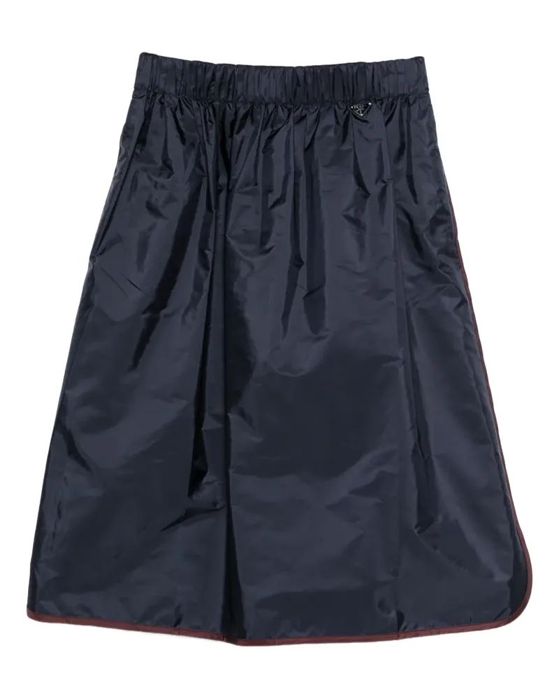 Prada logo-plaque skirt - Blau Blau