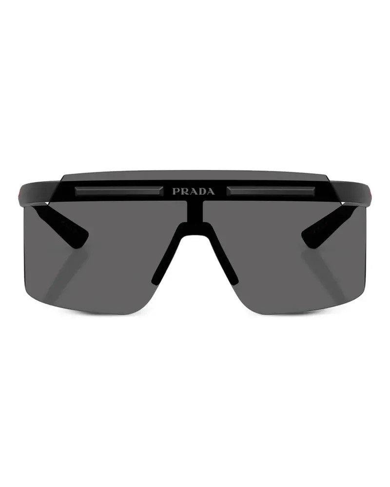 Prada Sonnenbrille mit eckigem Gestell - Schwarz Schwarz
