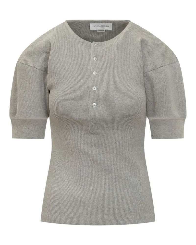 Victoria Beckham Oberteil mit Puffärmeln - Grau Grau