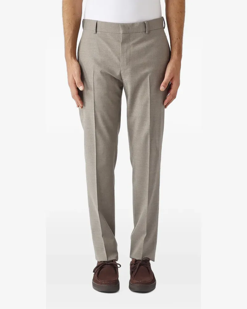 PT TORINO Epsilon pressed-crease tailored trousers - Nude Nude