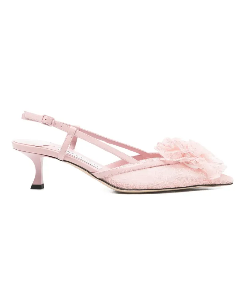 Jimmy Choo Spitzen-Pumps mit Blumenapplikation - Rosa Rosa