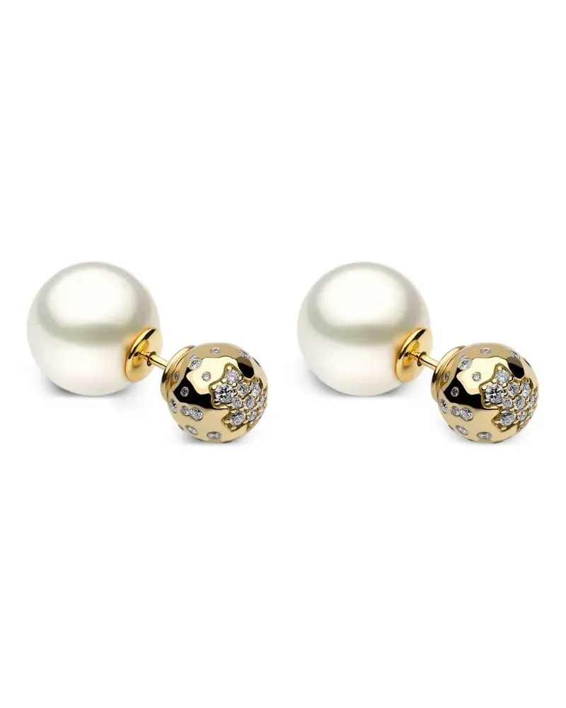 YOKO London 18kt Gelbgoldohrringe mit Südseeperle und Diamanten Gelb