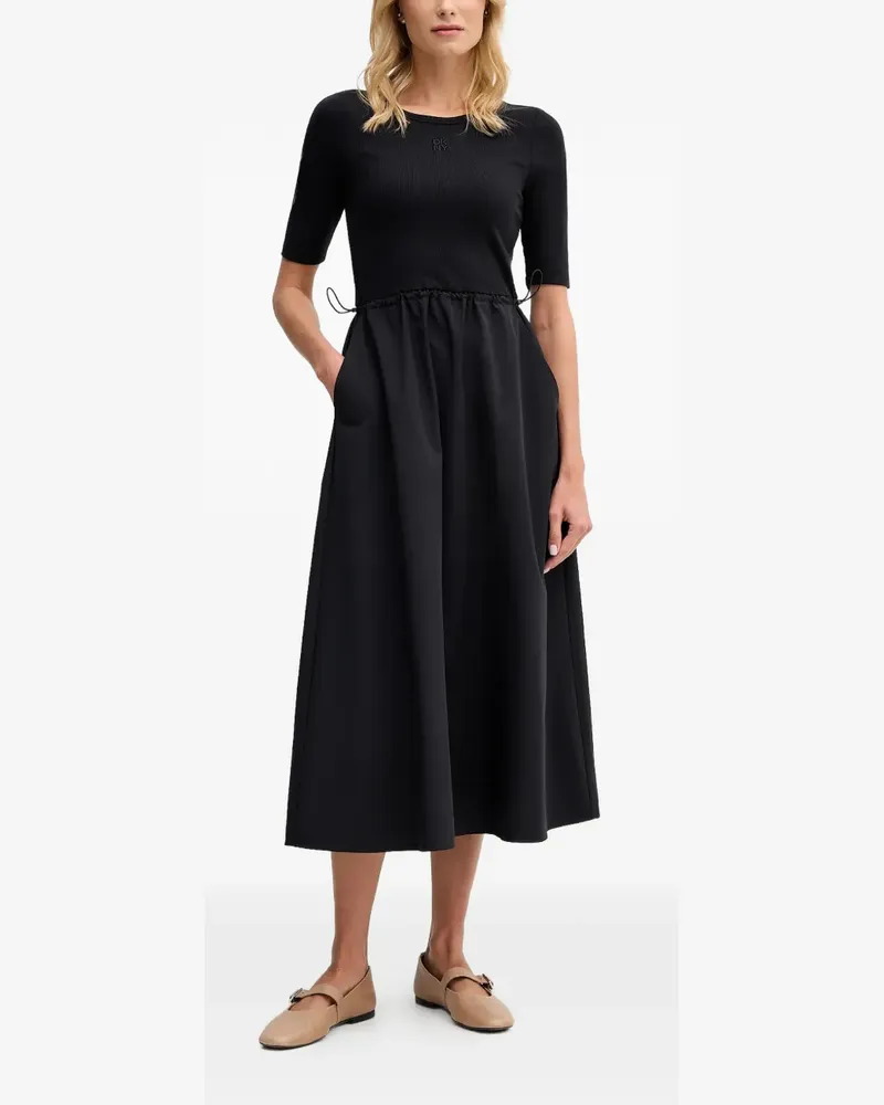 DKNY drawstring panelled midi dress - Schwarz Schwarz