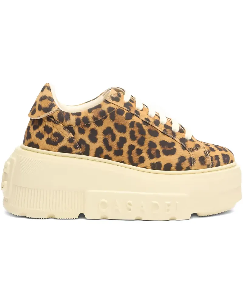 Casadei Malesia Nexus Plateau-Sneakers mit Leoparden-Print - Braun Braun
