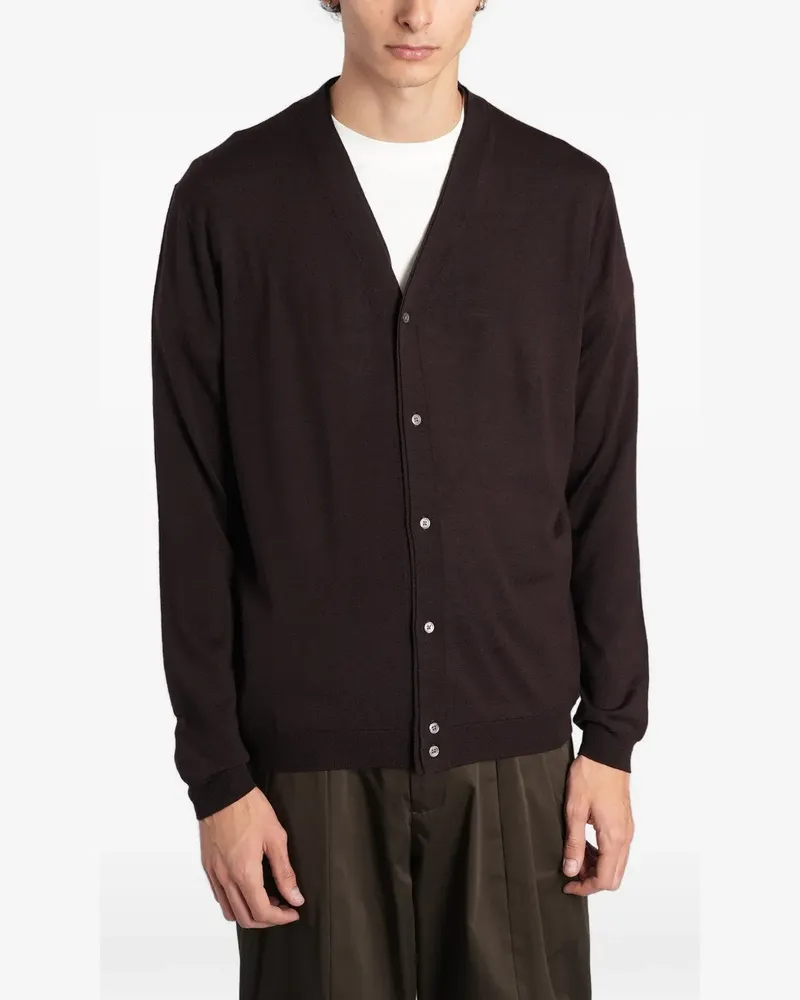 Low Brand Cardigan mit V-Ausschnitt - Braun Braun