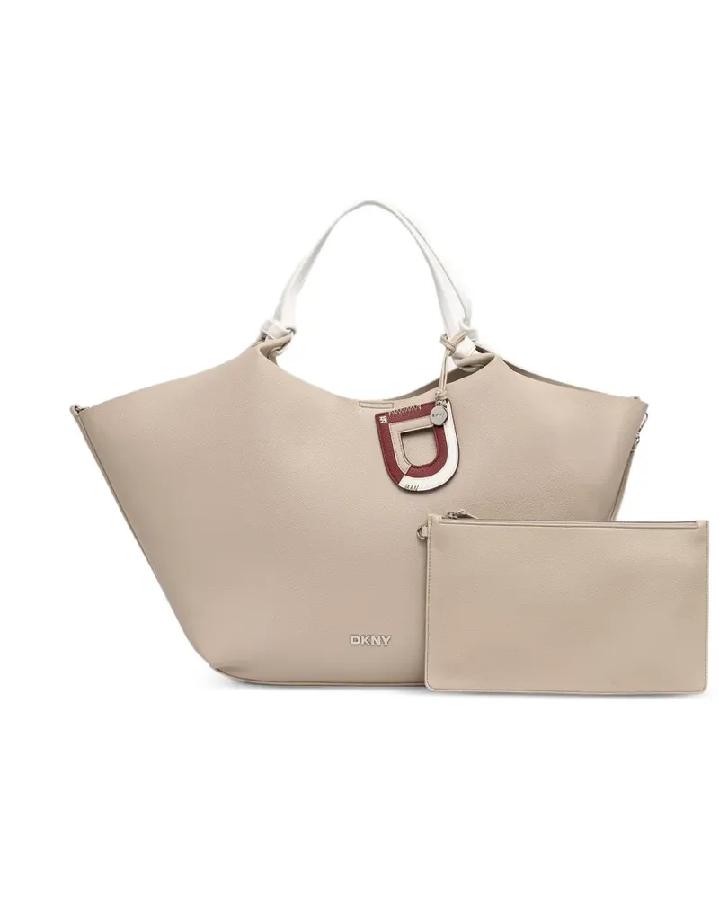 DKNY Paula Tote Bag mit Logo-Schild - Nude Nude