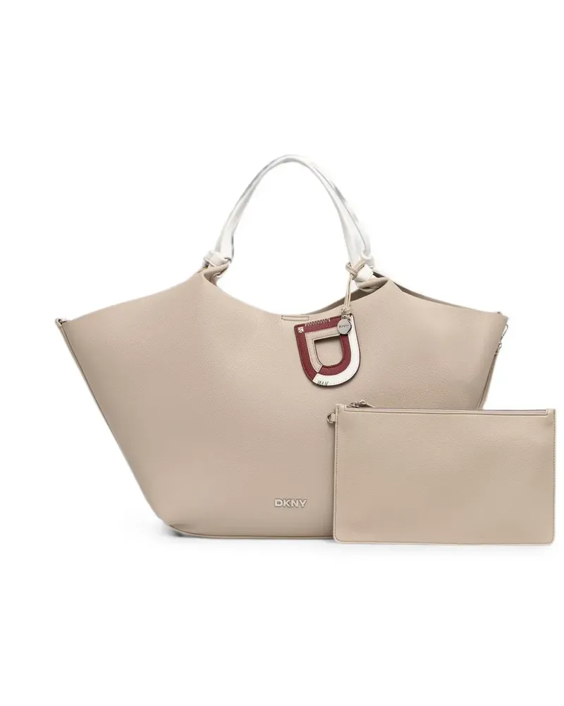 DKNY Paula logo-plaque tote bag - Nude Nude