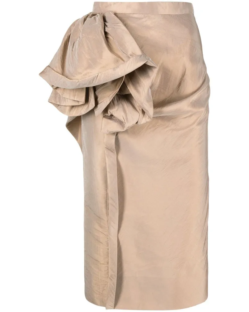 Maison Margiela Geraffter Midirock mit Moiré-Effekt - Nude Nude