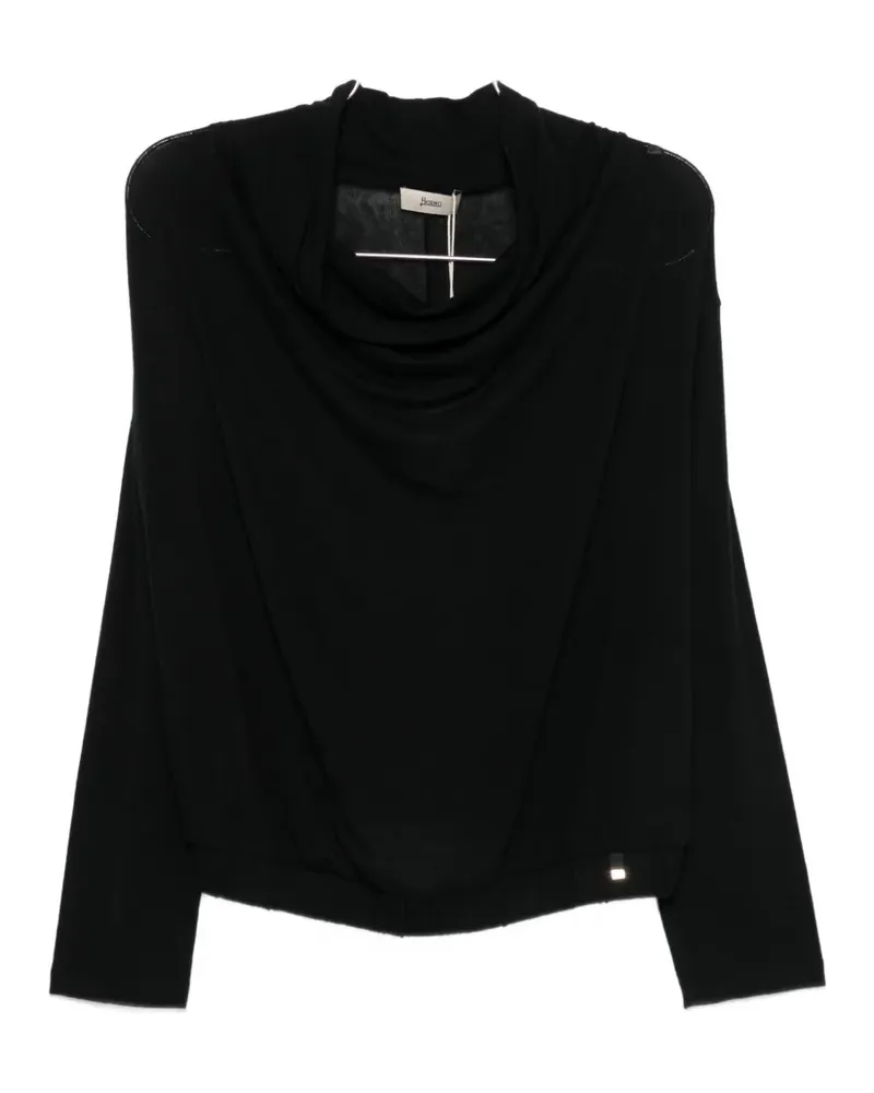 Herno Pullover mit drapiertem Ausschnitt - Schwarz Schwarz