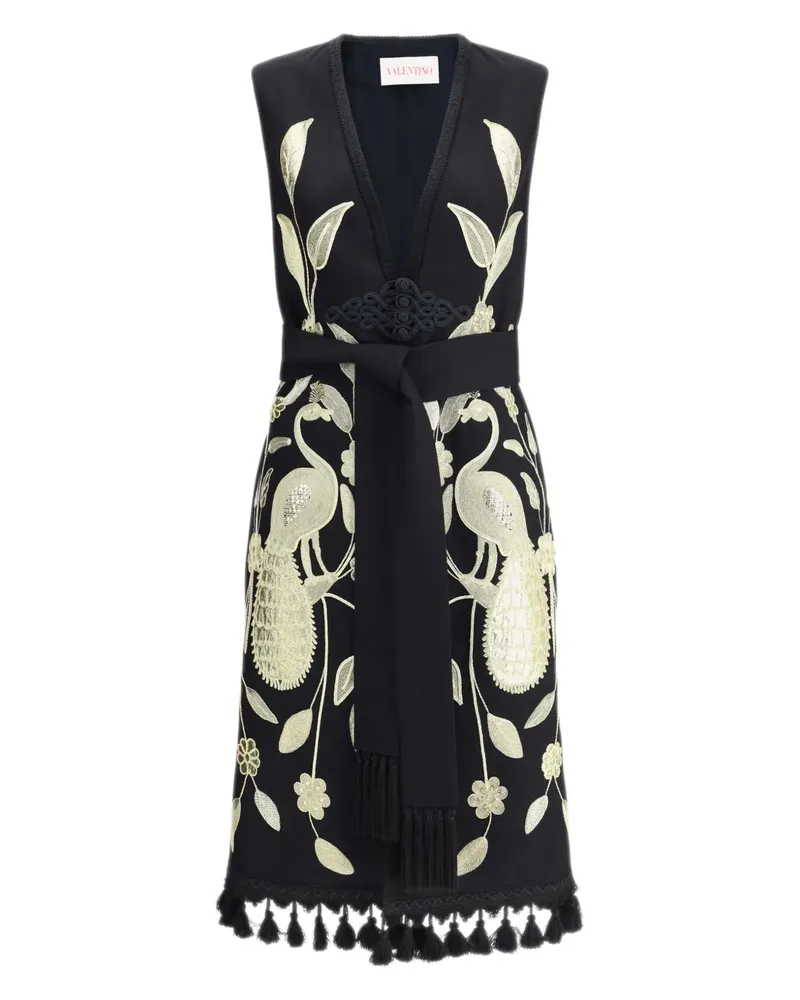 Valentino Garavani Bestickter Mantel mit Quasten - Schwarz Schwarz