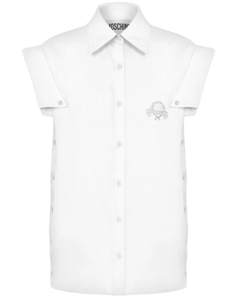 Moschino Hemd mit Logo-Stickerei - Weiß Weiß