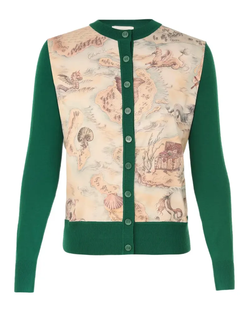 Zimmermann Rebellion silk-front cardigan - Grün Grün