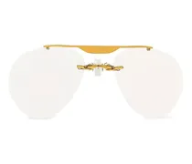 Pilotenbrille mit getönten Clip-On-Gläsern - Gold