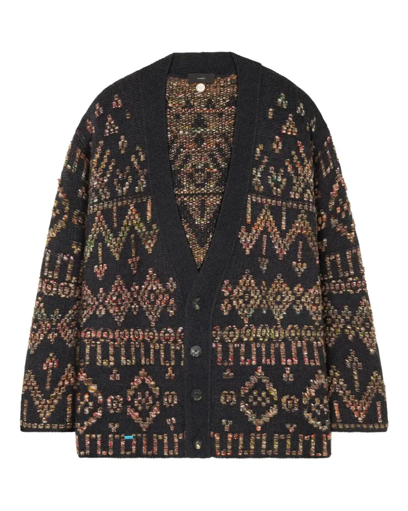 Alanui Gemusterter Grunge Beat Cardigan - Schwarz Schwarz
