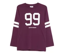 number-print T-shirt - Violett